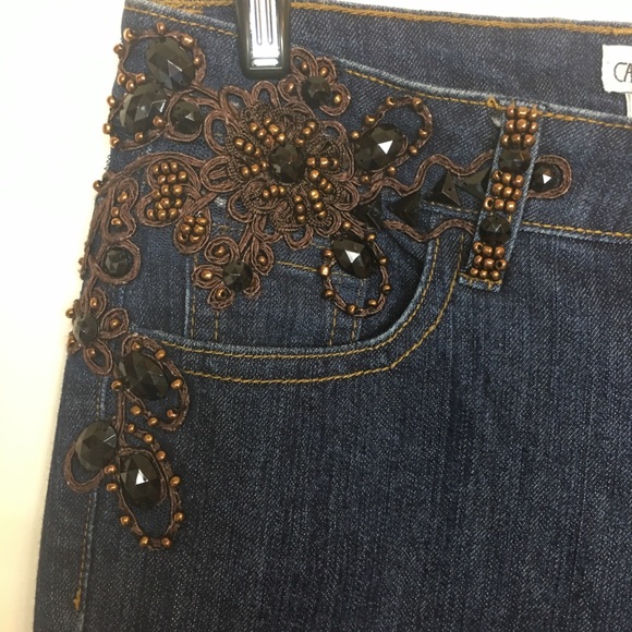Cache Denim - Cache Heavily Beaded Embellished Flare Jeans